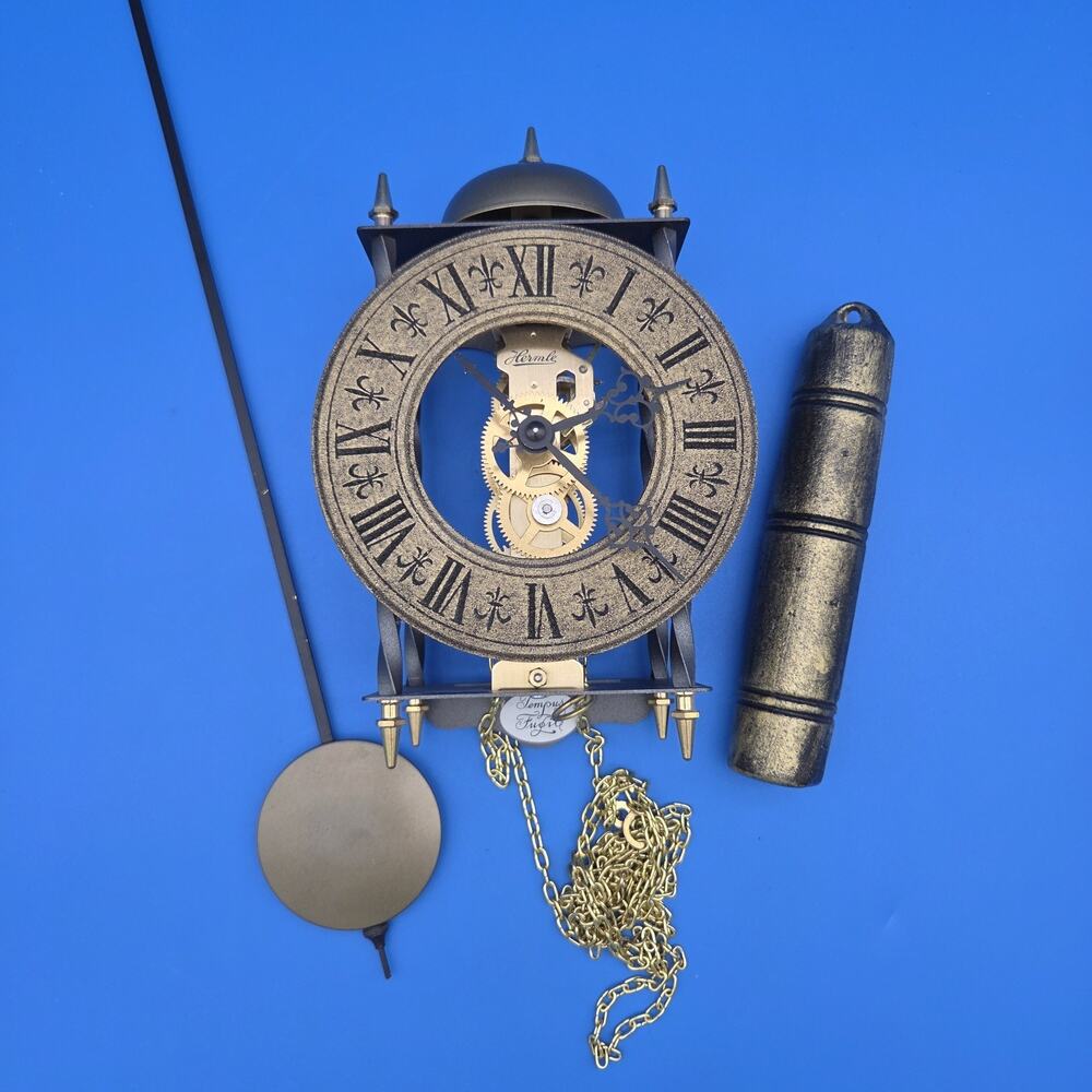 Hermle 701-781 Skeleton Wall Clock Tempus Fugit German 55cm Weight Driven Repair